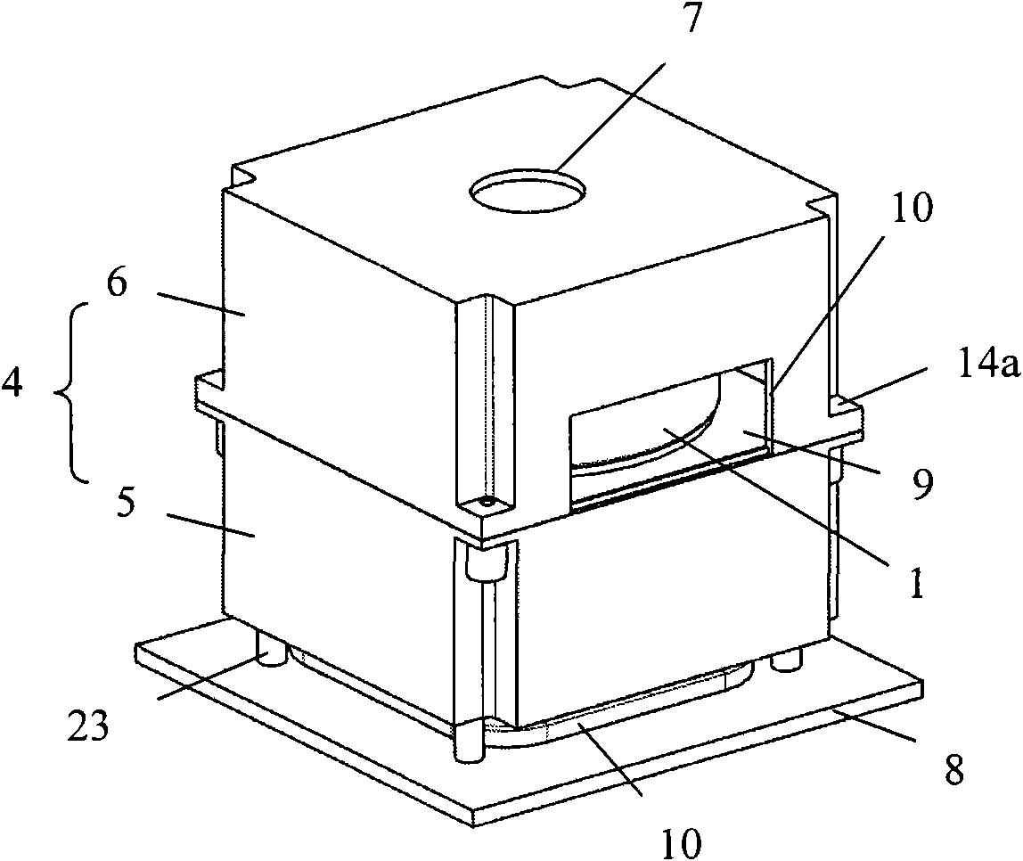 Motor casing with layered long flow channels