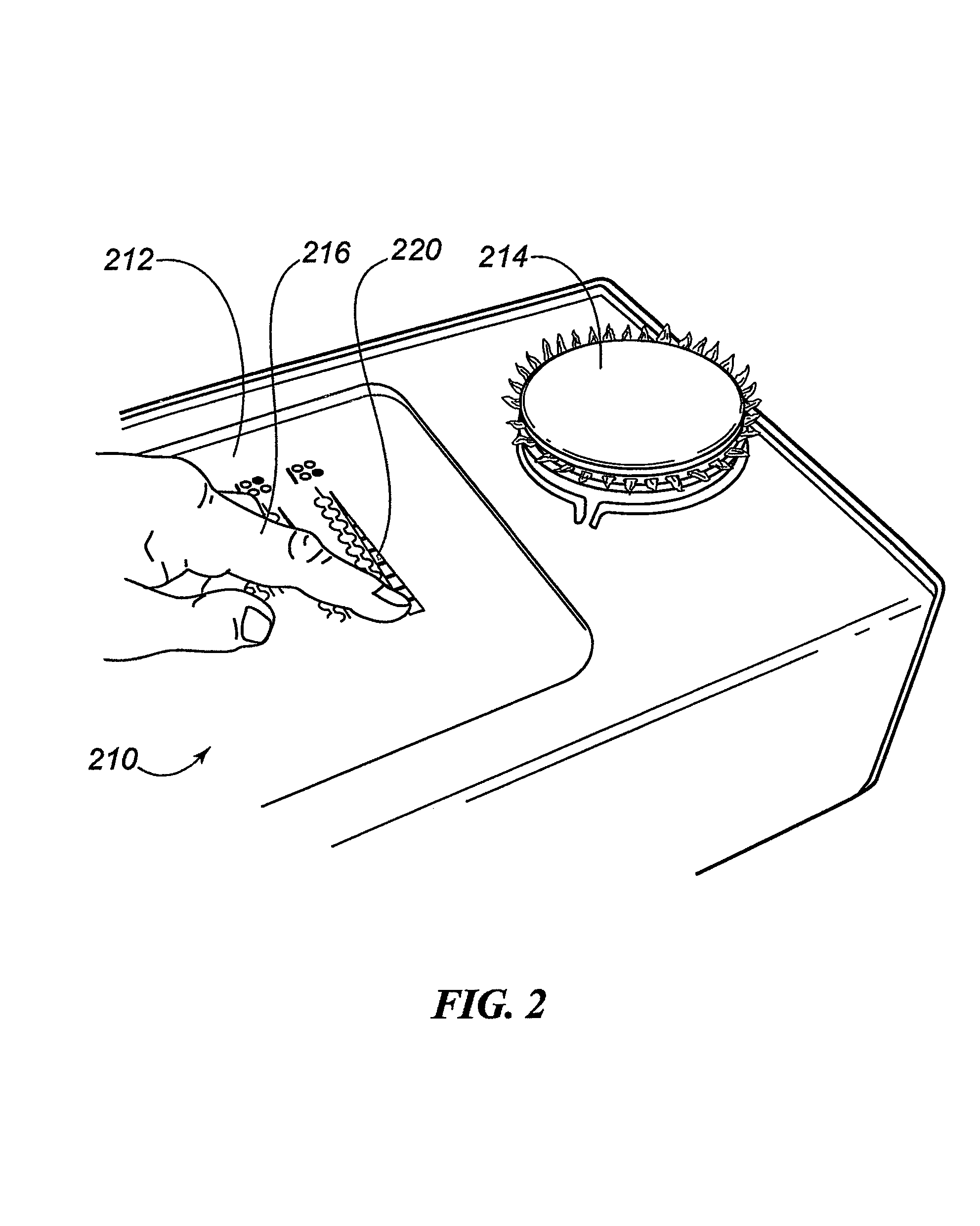 Gas cook-top with glass (capacitive) touch controls and automatic burner re-ignition