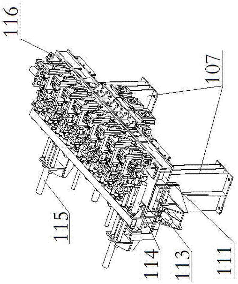 High-speed railway track plate pre-tensioning method flow assembling unit production line tensioning device