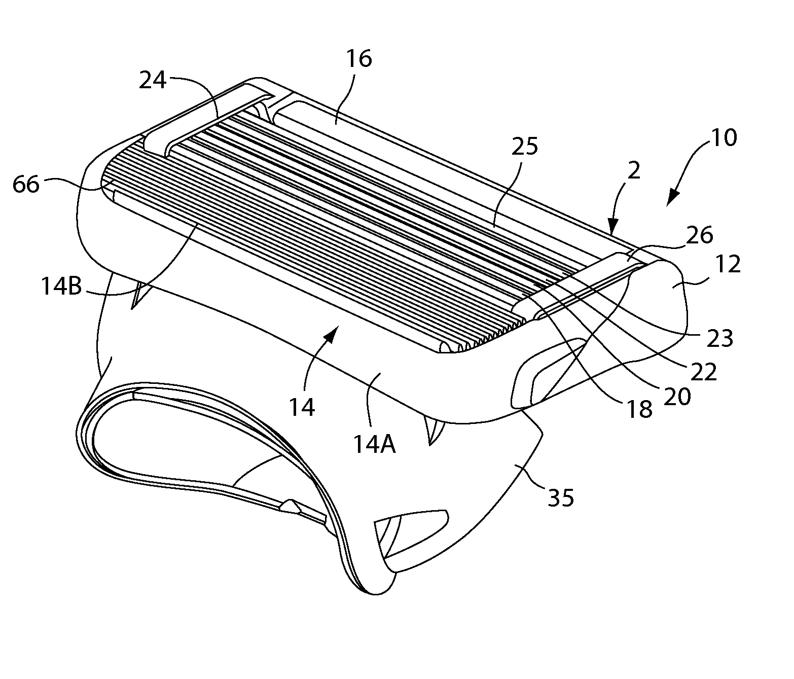 Blade support for multi-blade razor cartridges