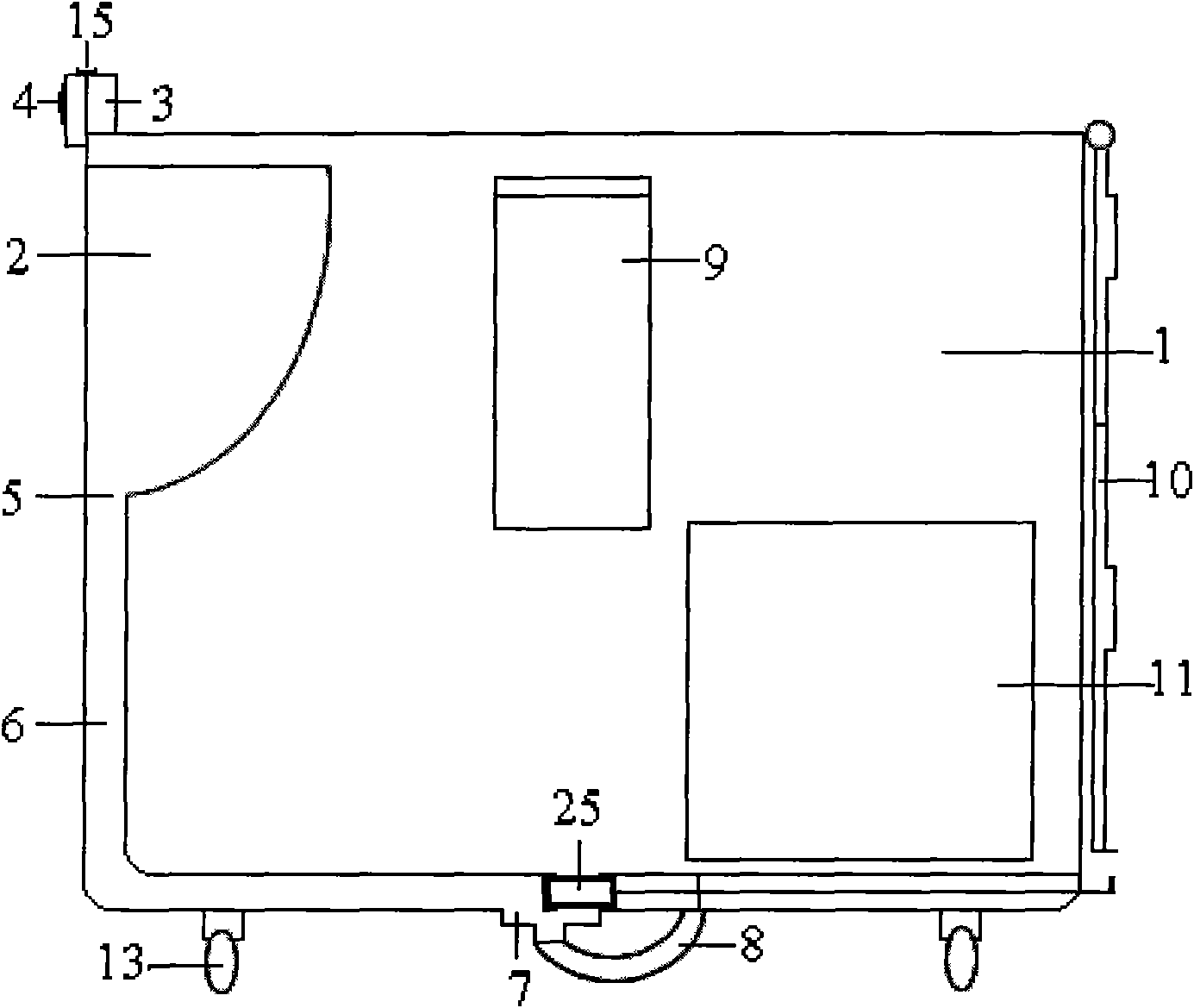 Fully automatic water-saving and storing device for washing machine and working method thereof