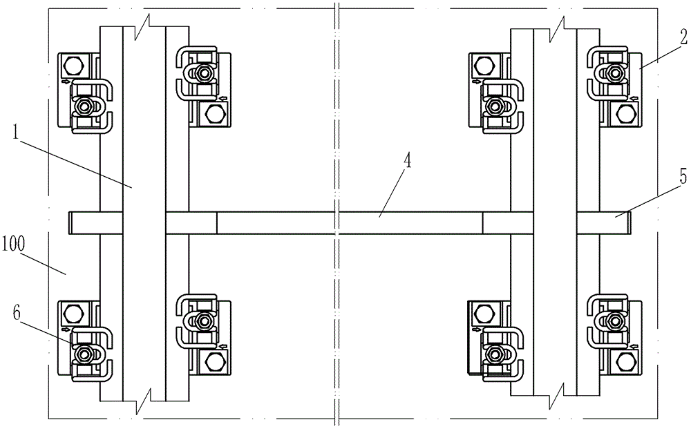 Deflection-resisting rail spacing device