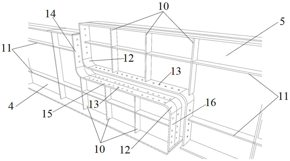 Steel plate beam connecting structure