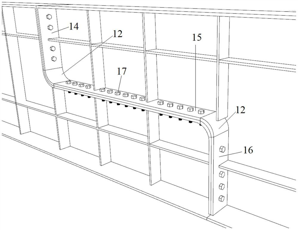 Steel plate beam connecting structure