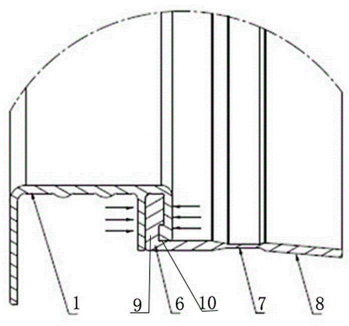 Pressing rivet structure of automobile engine wind shielding ring assembly