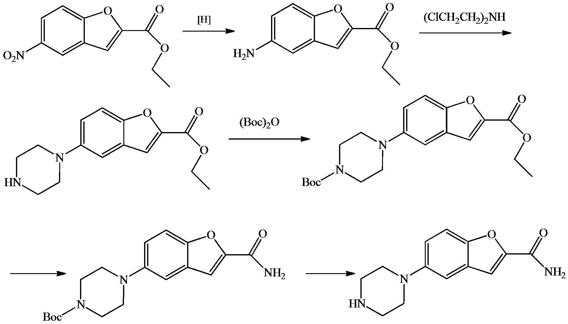 Substituted piperazine compound and preparation method for intermediate of vilazodone