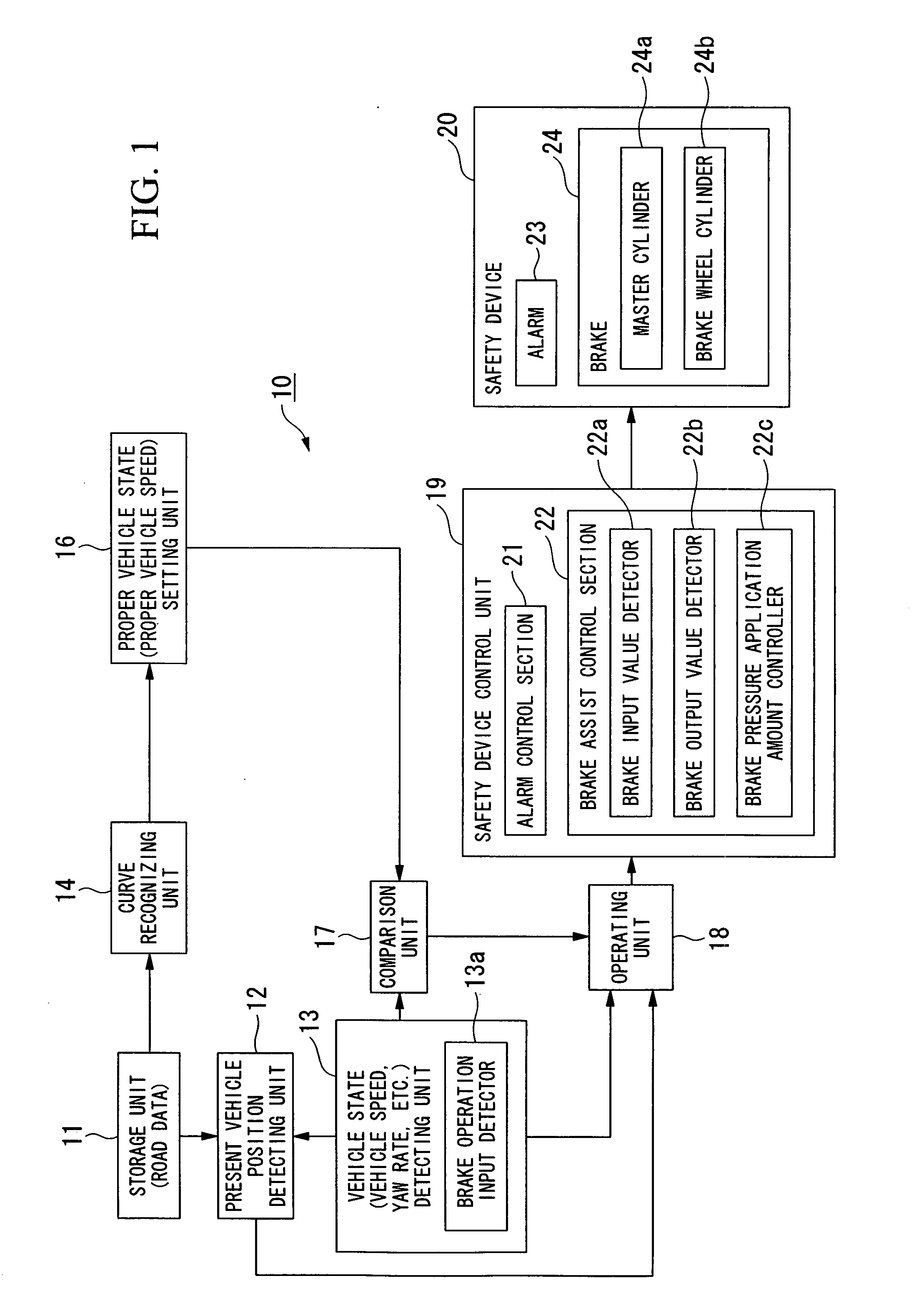 Traveling safety device for vehicle