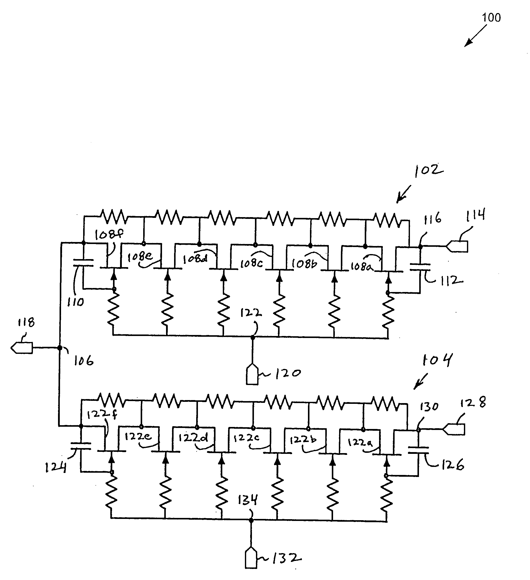 High-frequency switching device with reduced harmonics