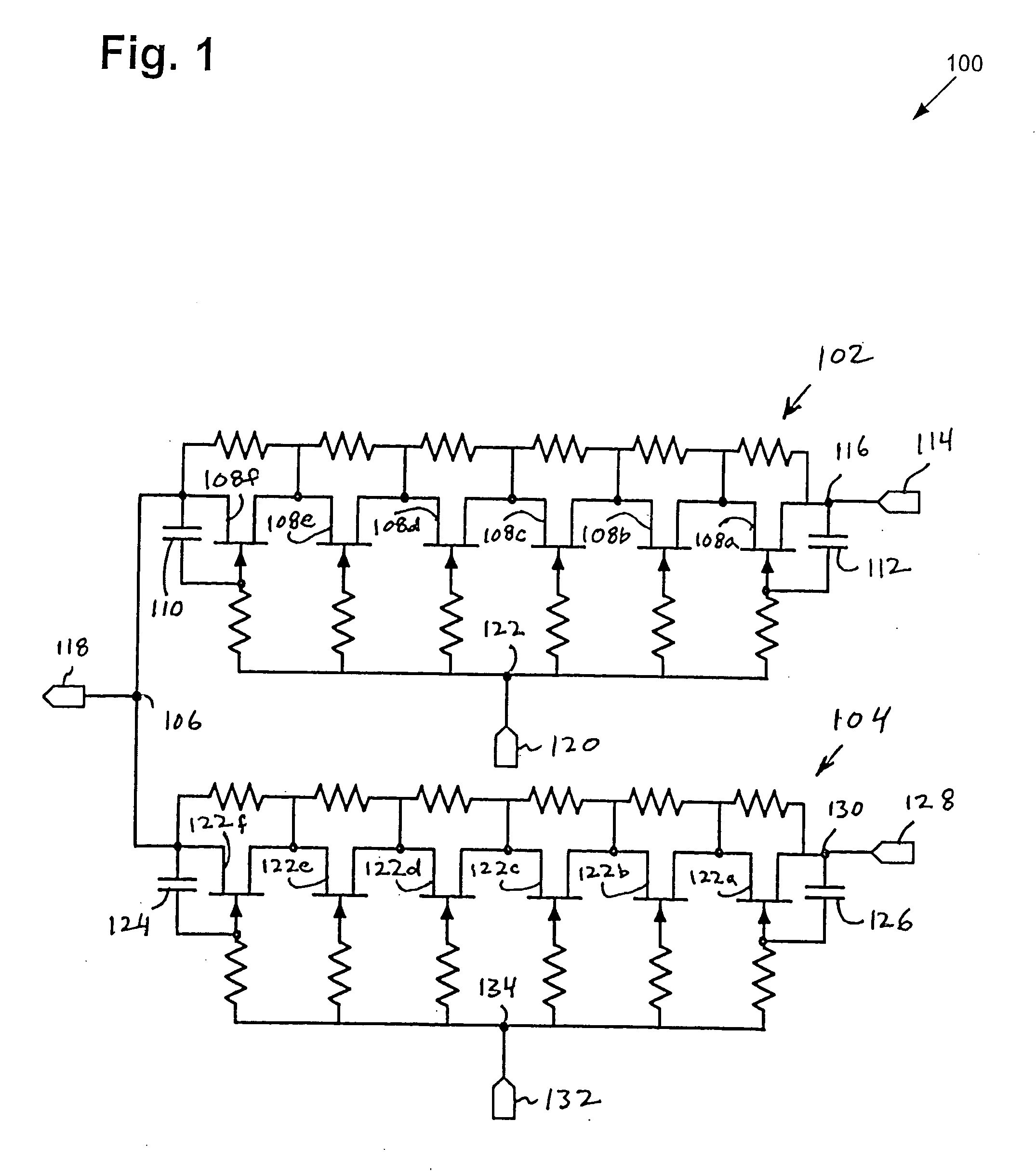 High-frequency switching device with reduced harmonics