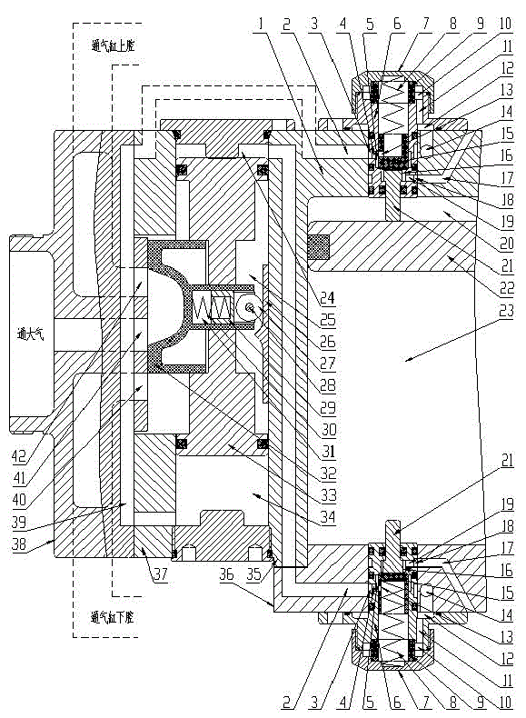 Automatic reversing mechanism for pneumatic motor