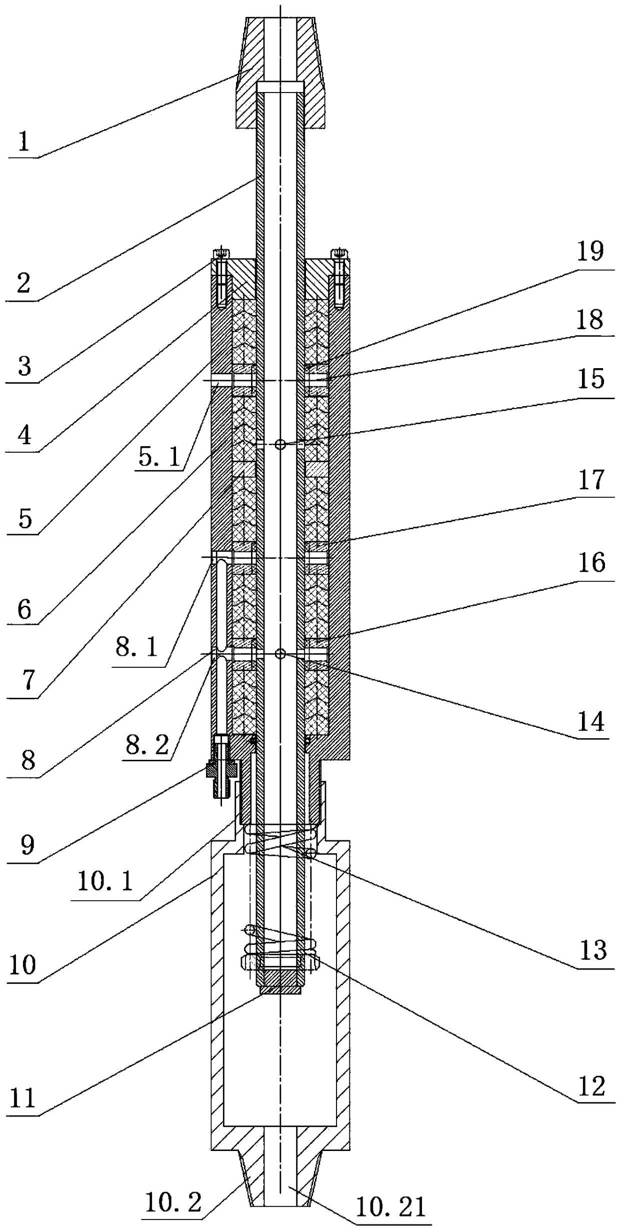 Water pressure test in borehole multichannel multiplexing rapid pressure relief device and method