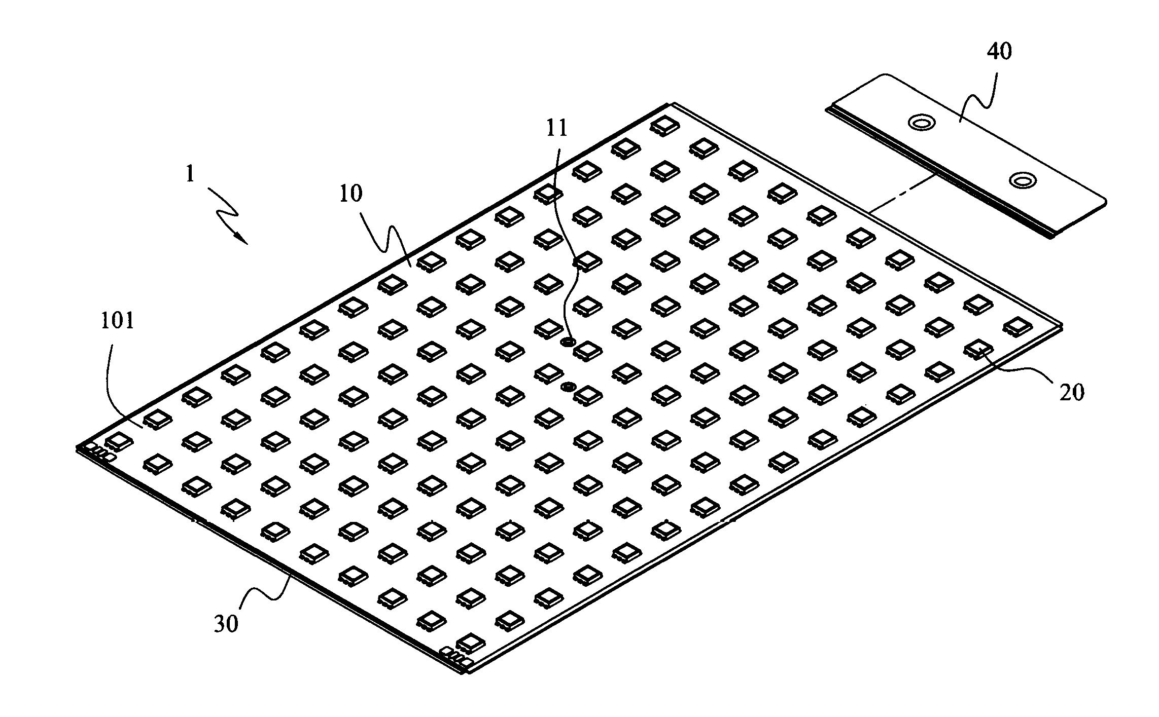 Modular LED display structure with connecting edge banding to connect each other