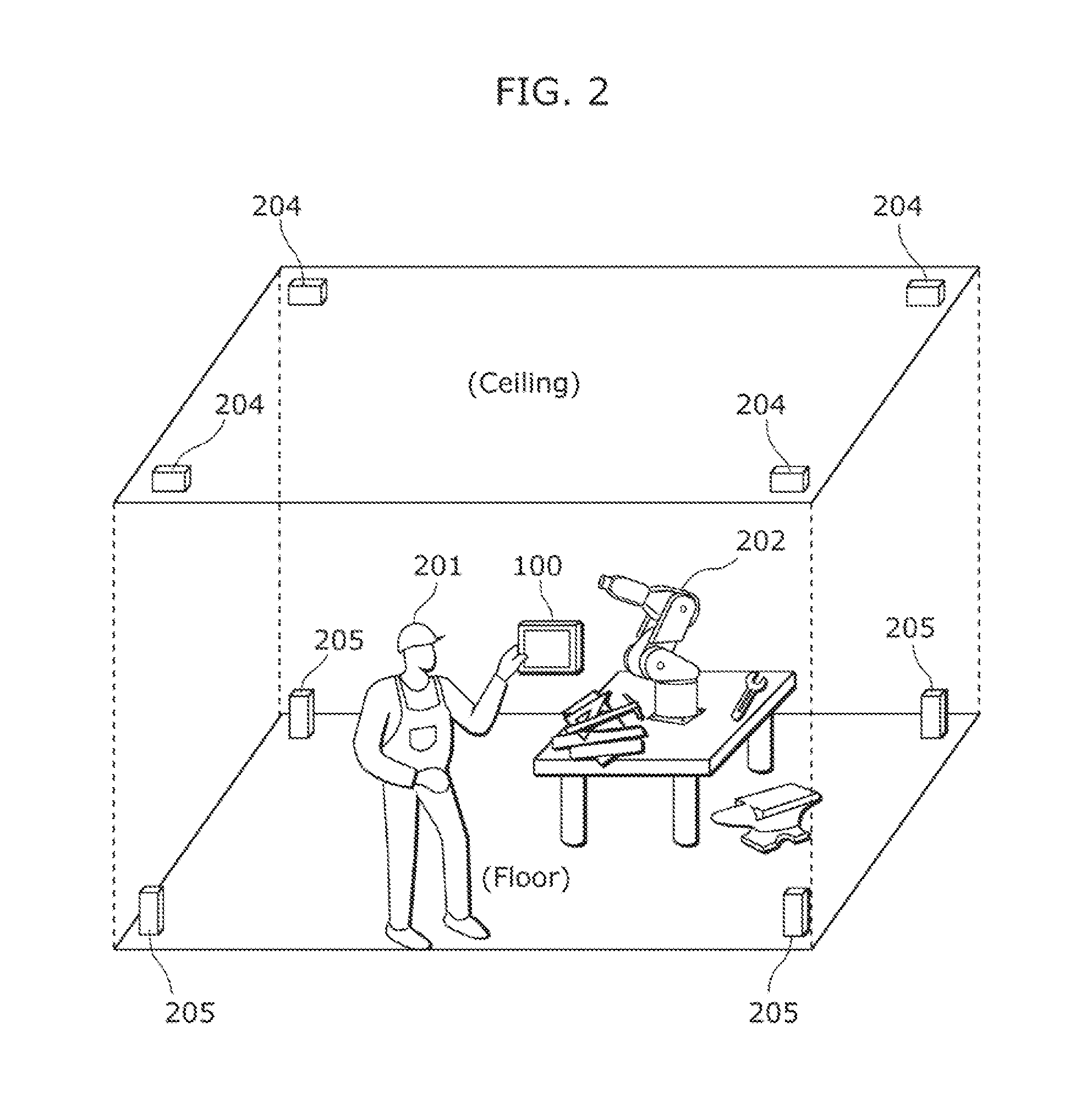 Motion space presentation device and motion space presentation method