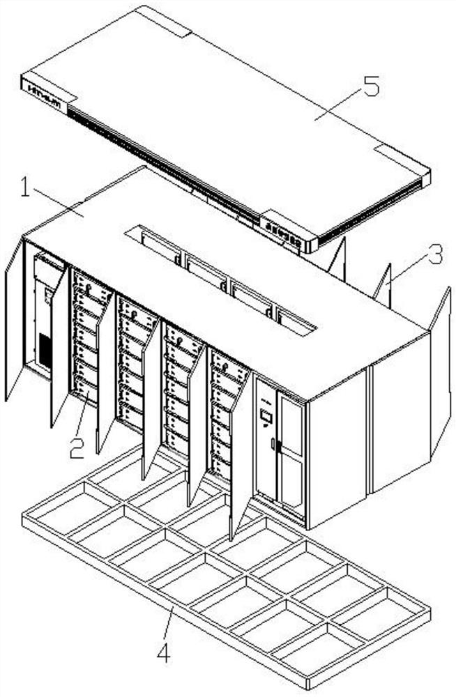 Cabinet type container for energy storage and energy storage system