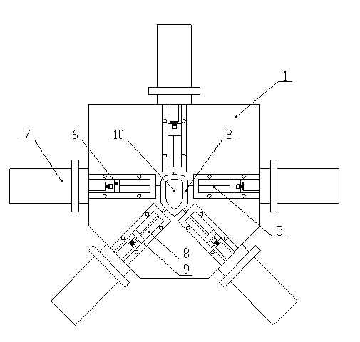 Multi-hole forming machine for section tube and using method thereof