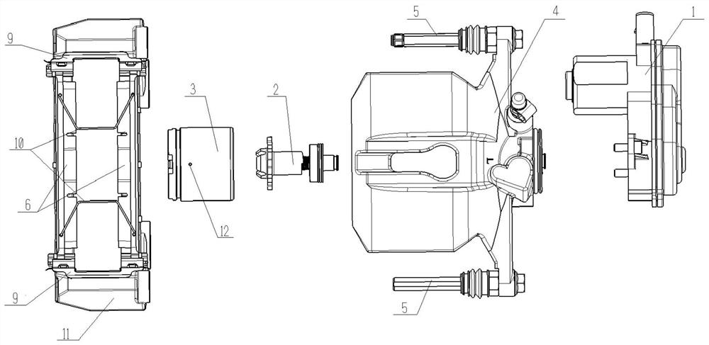 Independent parking EPB brake caliper device