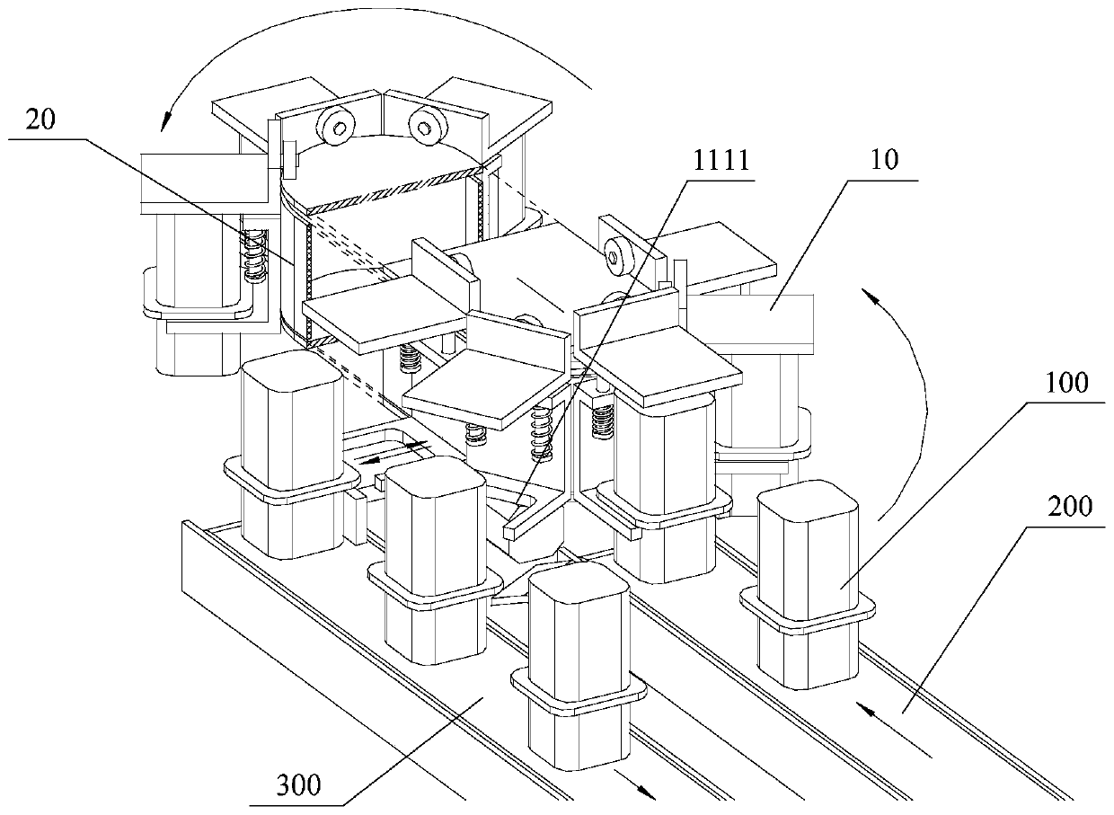 Bottle conveying device for the preparation of granules