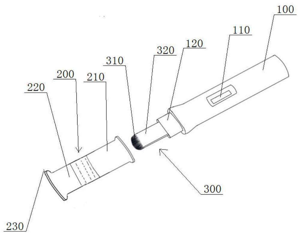 Detection reagent rod with buffer solution