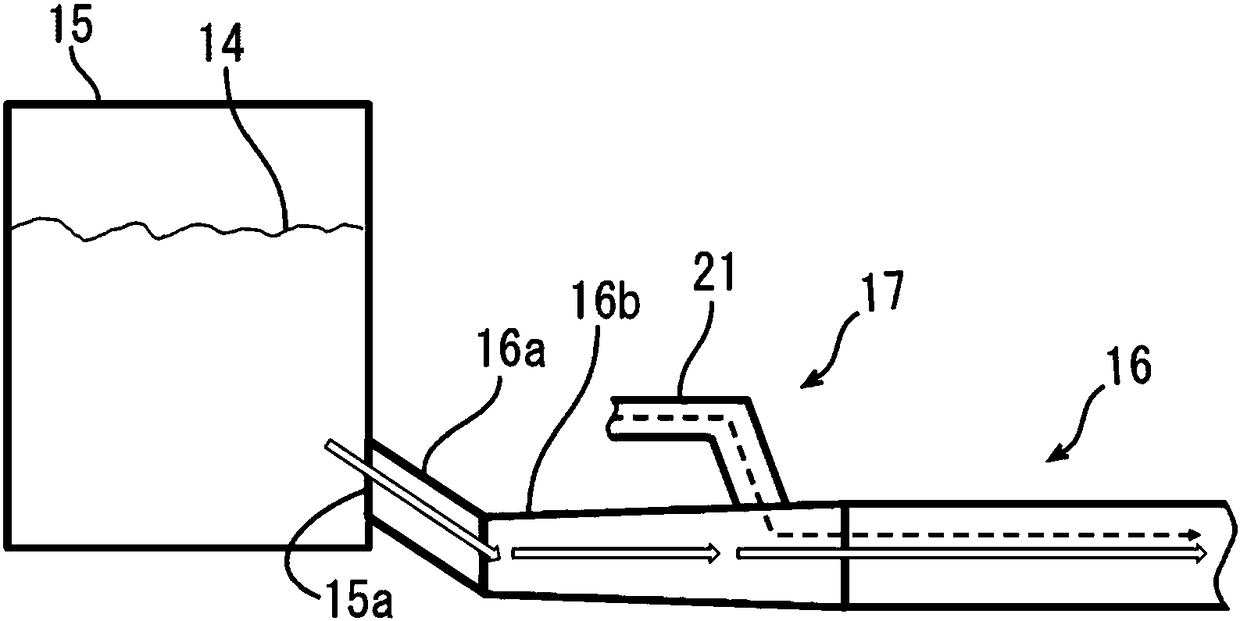 Method for injecting add-in material for molten metal and device for injecting add-in material for molten metal