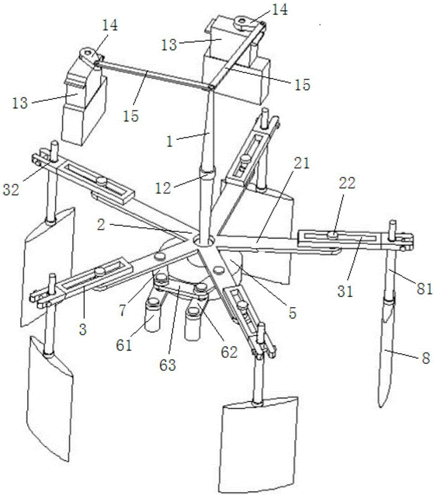 Crank-slider type vane oscillating mechanism and straight-wing propeller comprising same