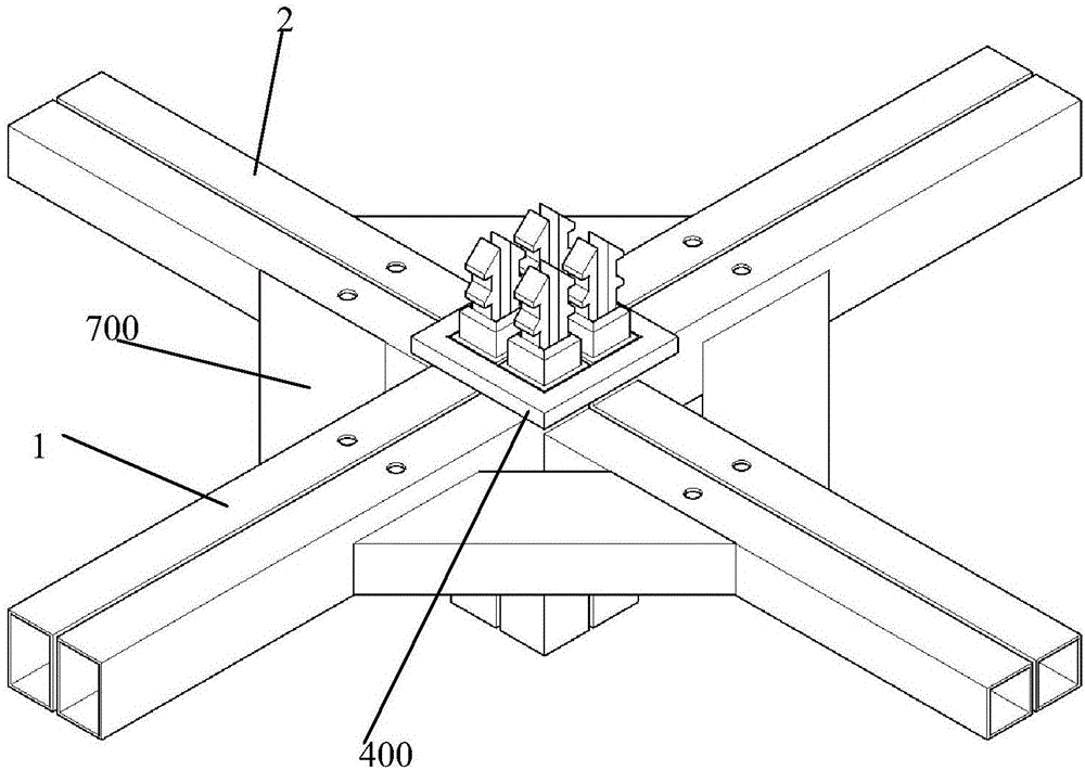 Connection structure of column-supported integrated building modules