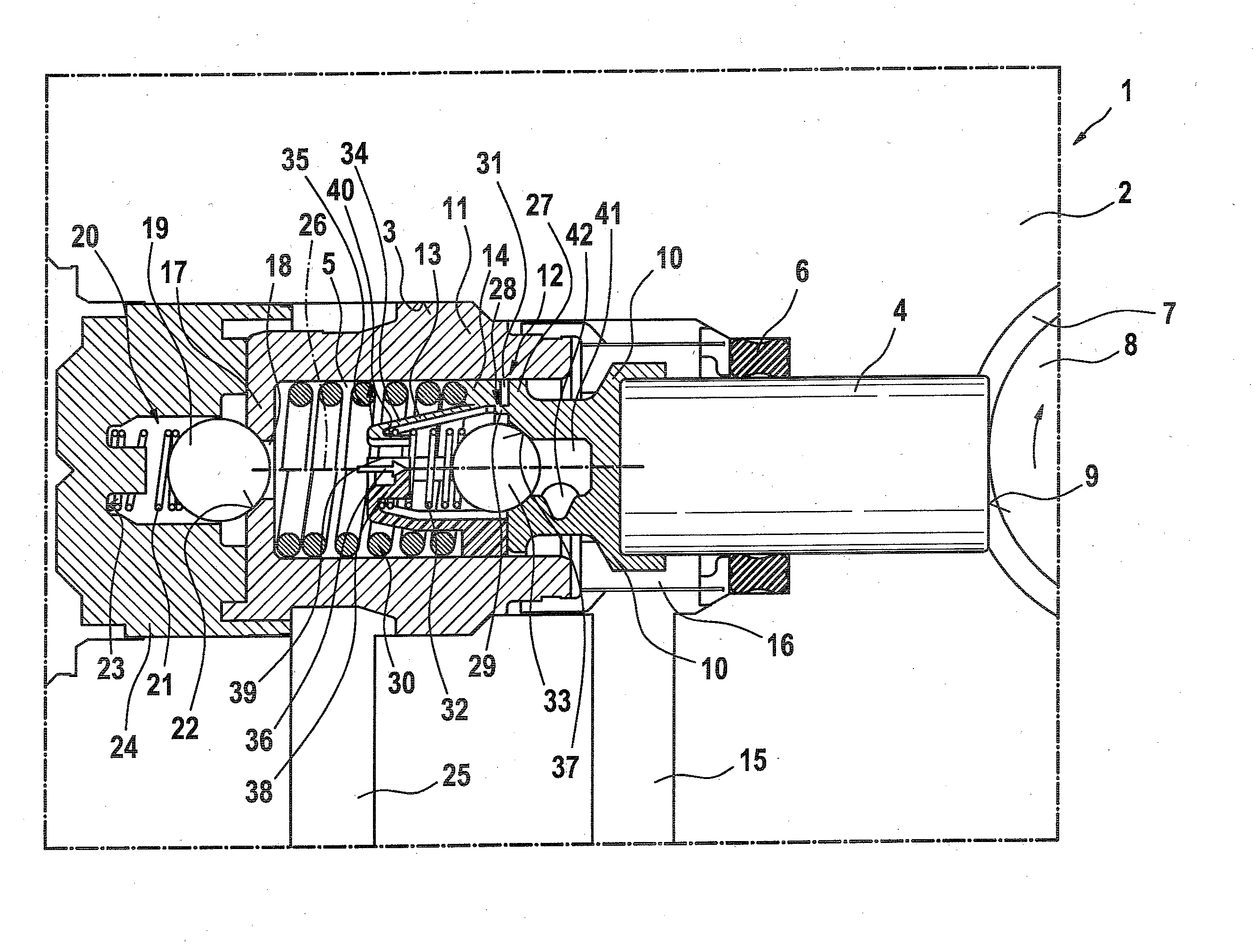 Plastic element, piston pump, and assembly method