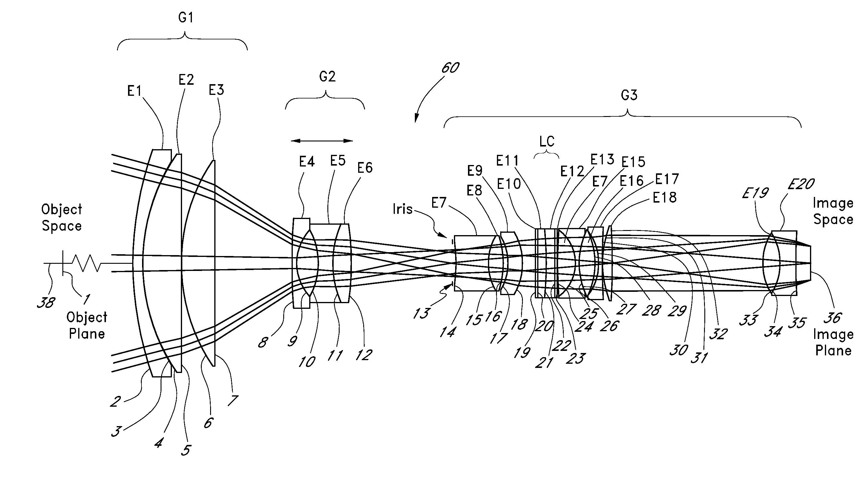 Liquid optics in a zoom lens system and imaging apparatus