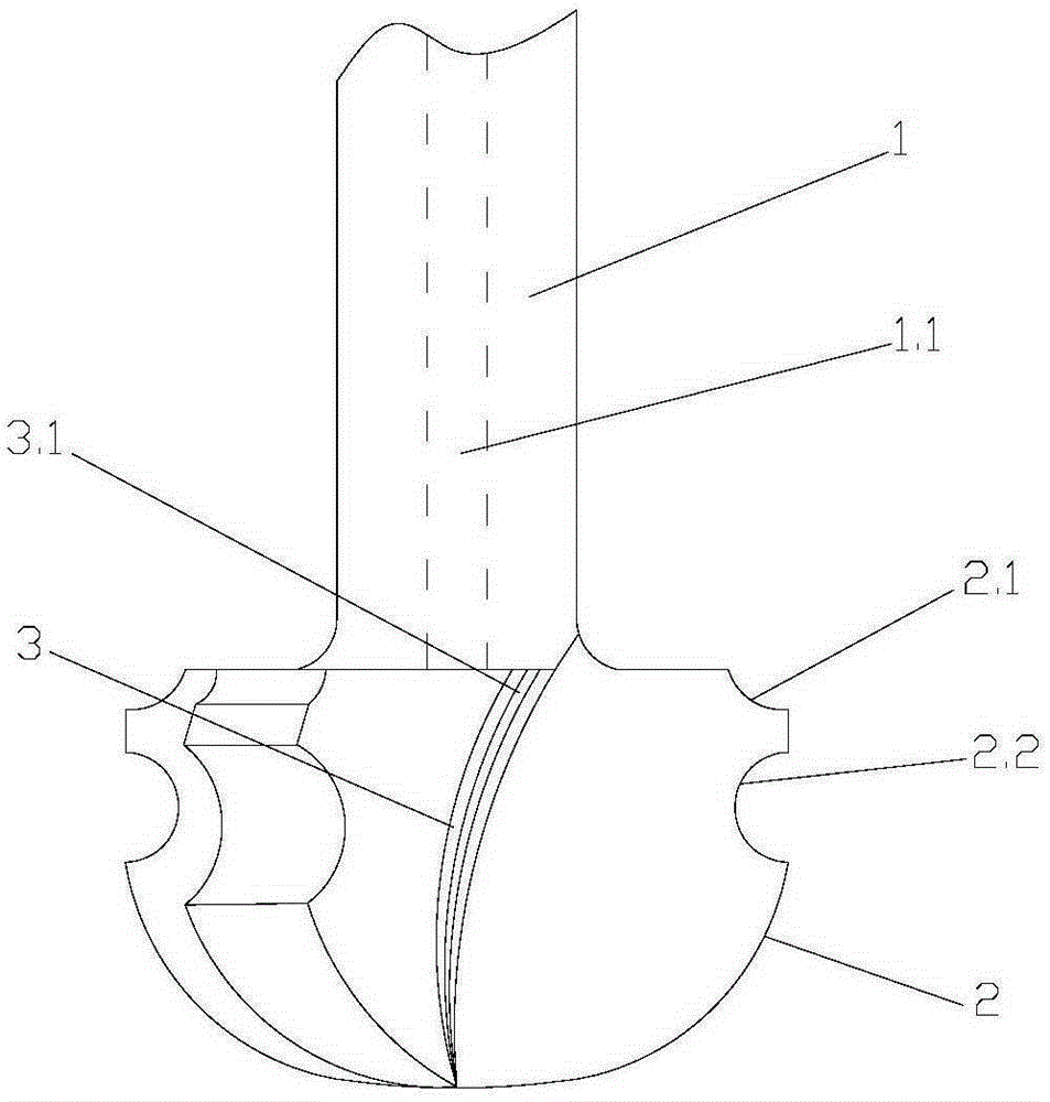 Curved surface formed tool