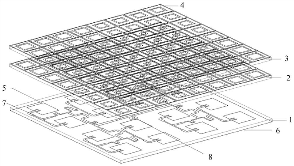 Microstrip array antenna with reduced in-band radar scattering cross section