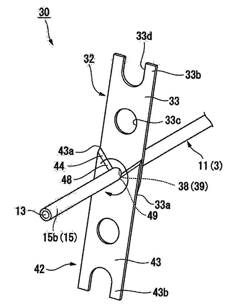 Wire processing device, wire processing method, storage battery and wire processing and examining device