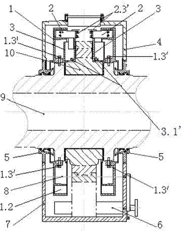 Contact mechanical oil carrying device for sliding bearing