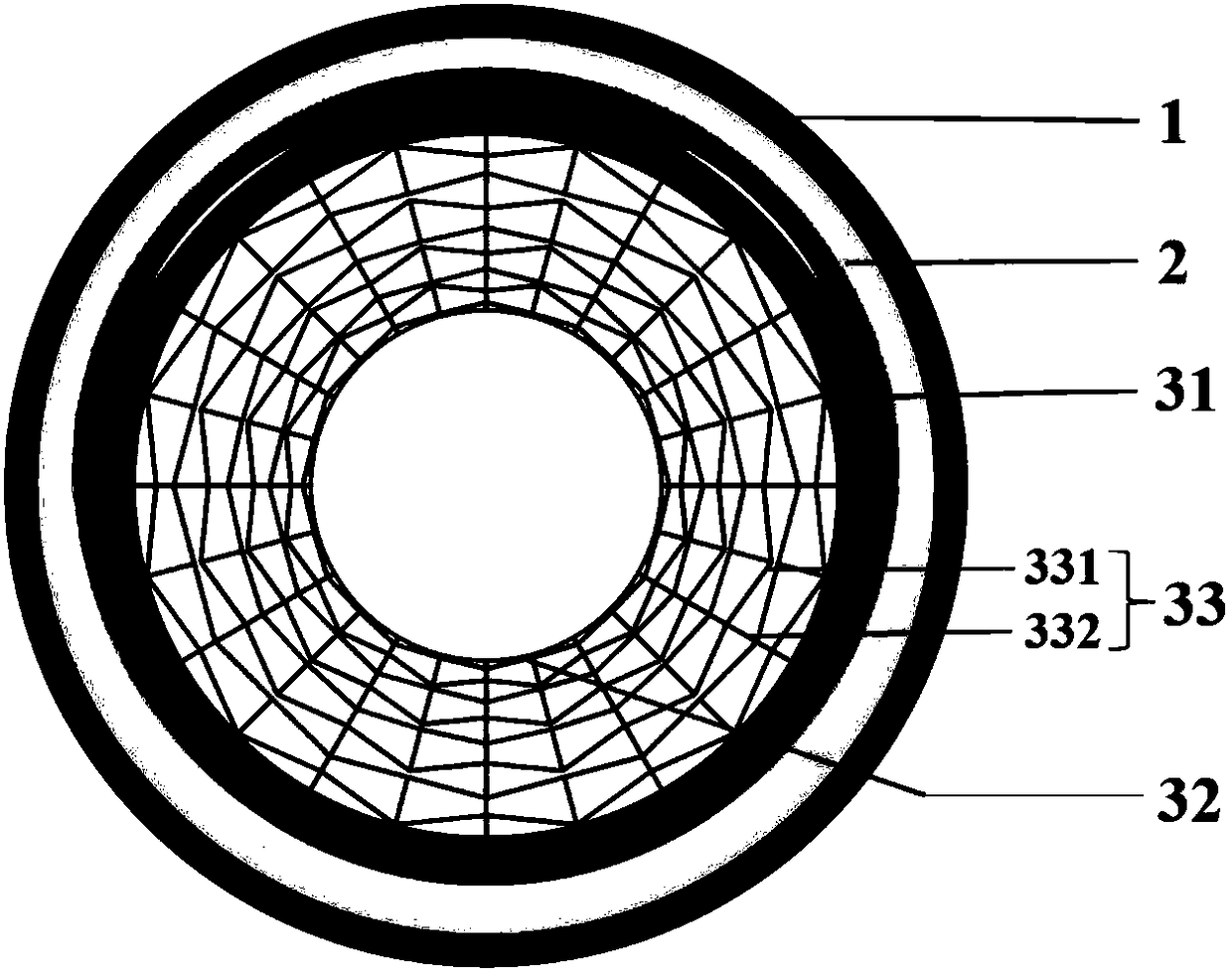 Non-pneumatic tire based on inner sunken hexagonal negative poisson ratio support structure