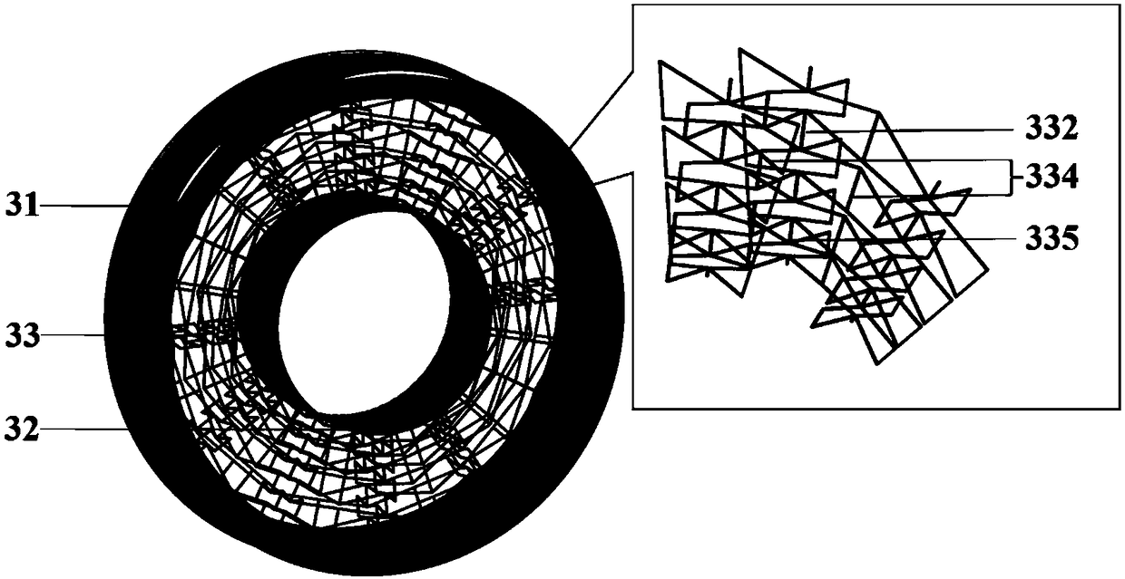 Non-pneumatic tire based on inner sunken hexagonal negative poisson ratio support structure