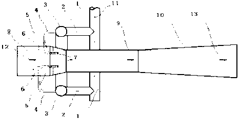 Efficient slotted multi-nozzle enhancing mixing ejector