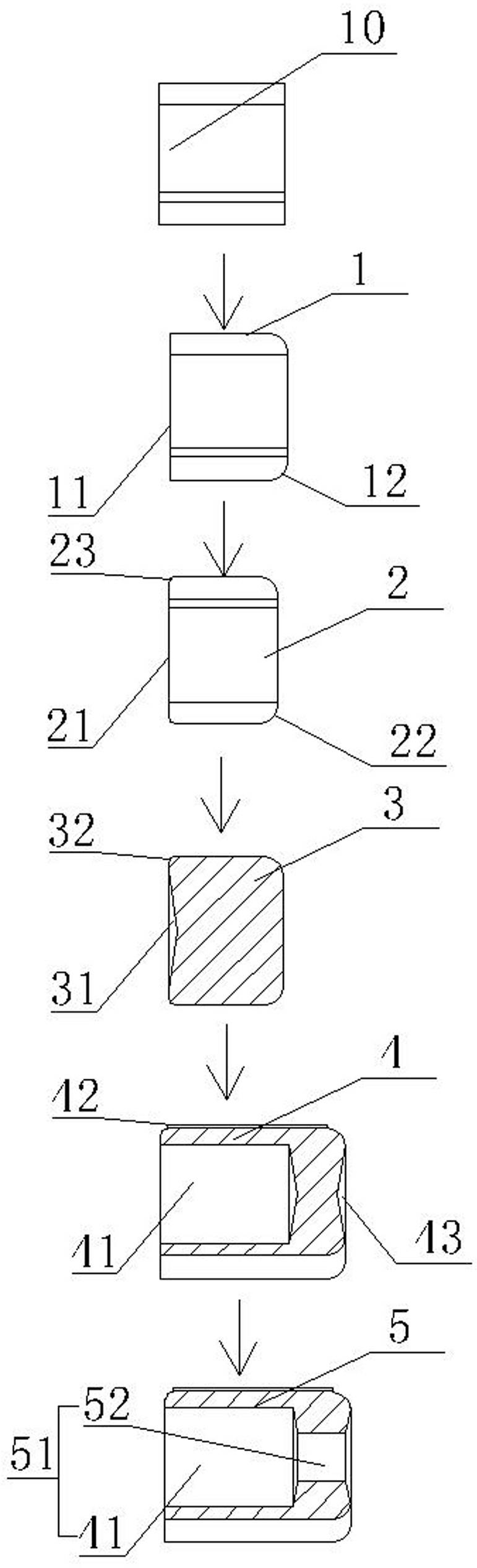 Method for manufacturing three-hole wire jacket blank