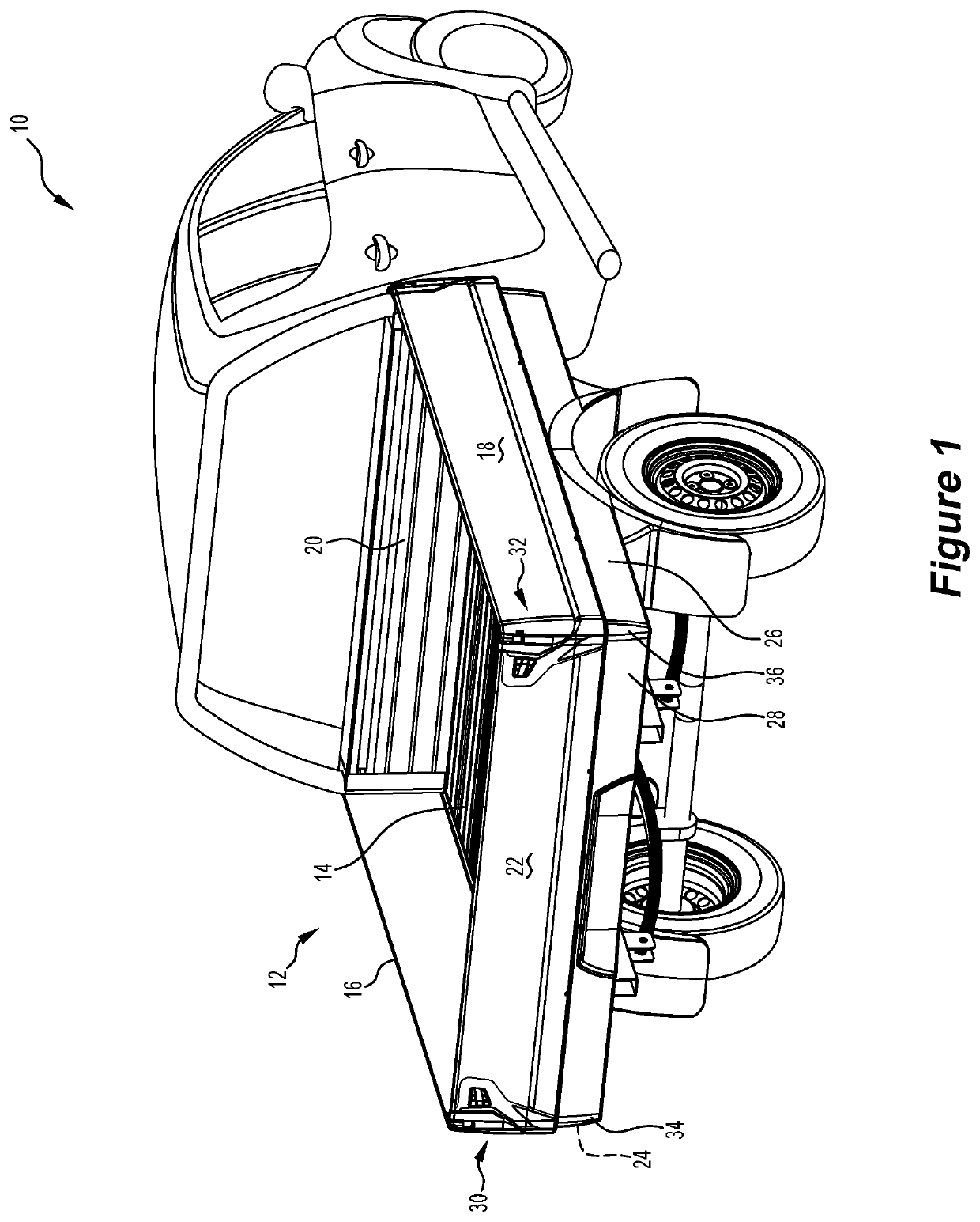 Utility vehicle corner module with gate securing apparatus