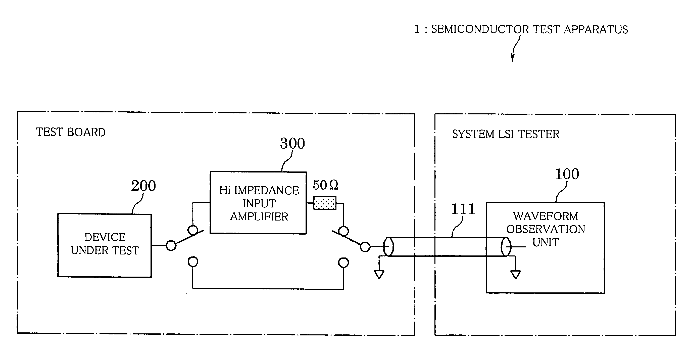 Waveform input circuit, waveform observation unit and semiconductor test apparatus