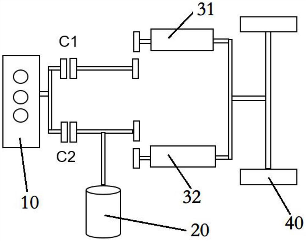 Hybrid electric vehicle motor torque output path switching control method