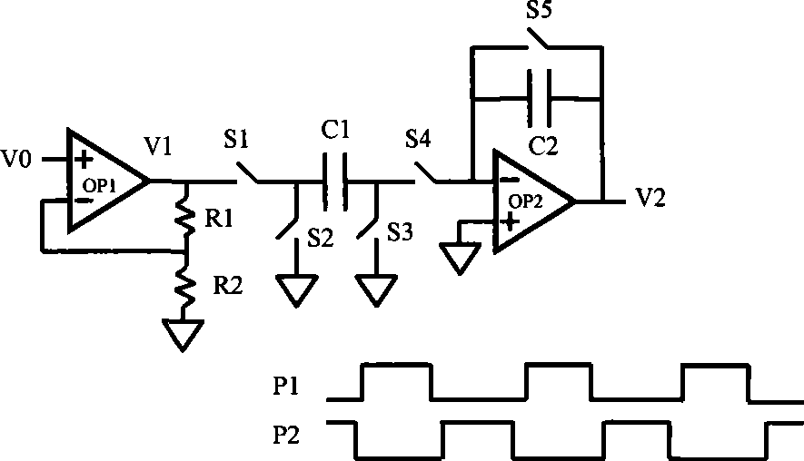 Low noise switch capacitor circuit having embedded amplifier