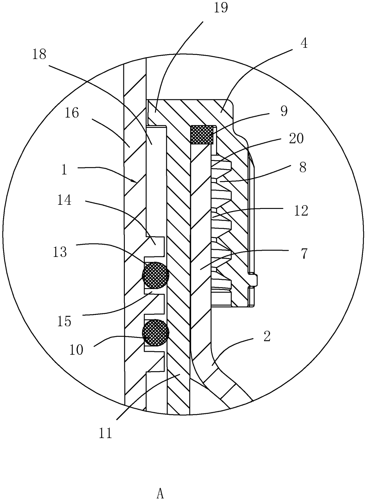 Sealing connecting structure used for atomizer air chamber and outer barrel body