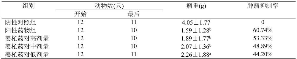 Zingiber and mangifera indica medicine composition for inhibiting vomiting caused by chemotherapy and postoperation and preparation method thereof