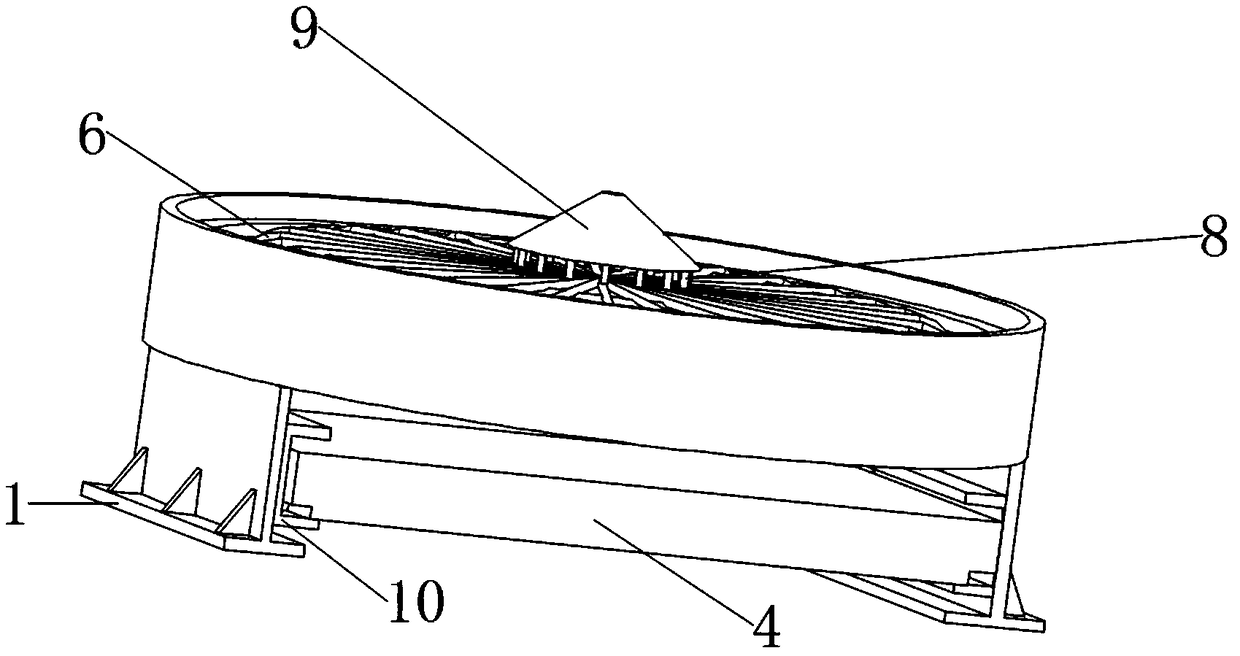 Easy-to-take leachate collecting device for agricultural straw pile stacking