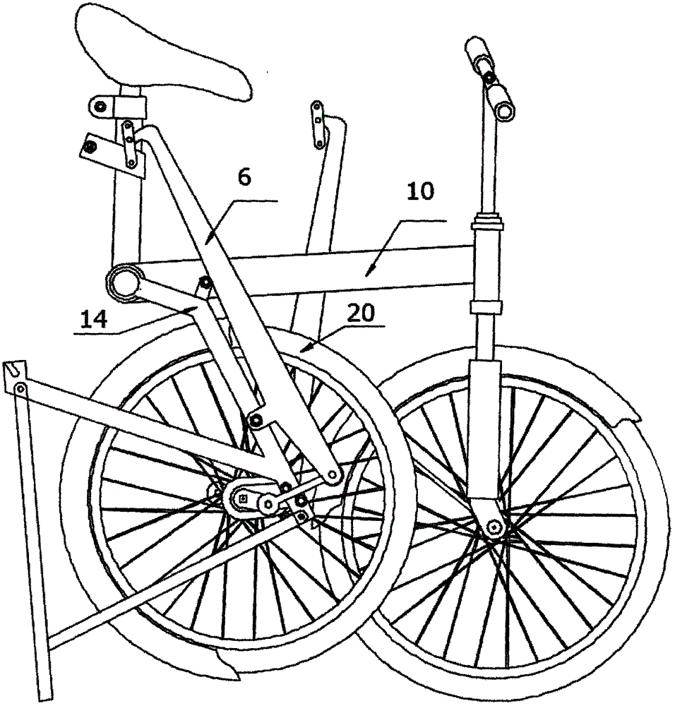 Lever-type folding bicycle