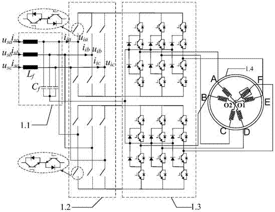 Energy feedback elevator traction driving system control method based on matrix converter
