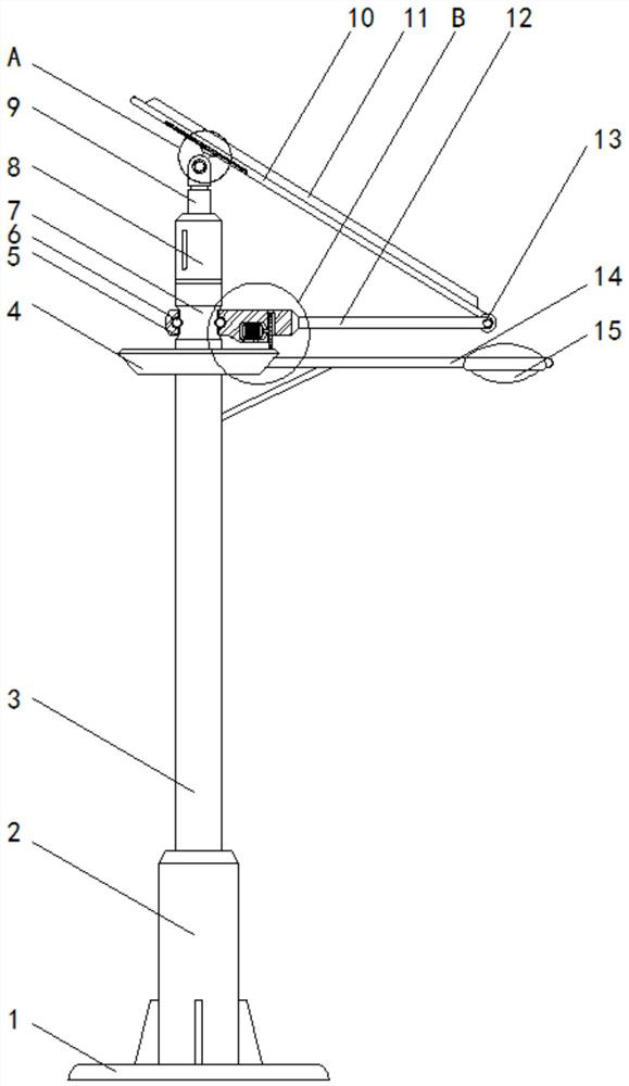 LED solar street lamp with receiving angle convenient to adjust