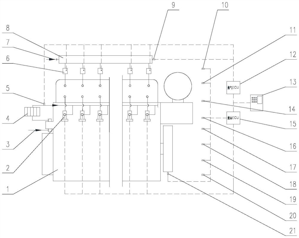 Oil-gas dual-electric-control dual-fuel engine control system