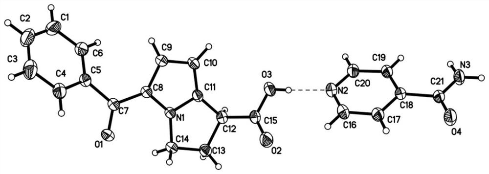 Ketorolac and 4-pyridine carboxamide eutectic crystal and preparation method thereof