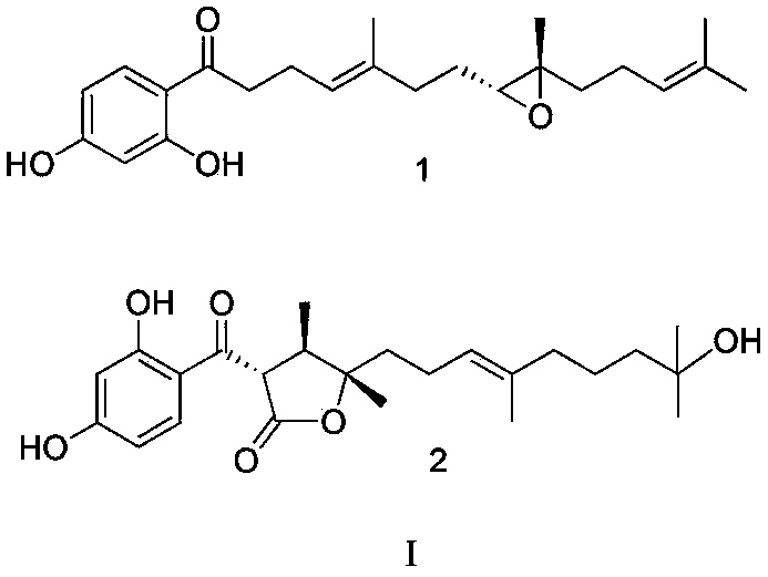 Acetophenone-substituted straight-chain sesqui derivative and application thereof in inhibiting basterium drug resistance