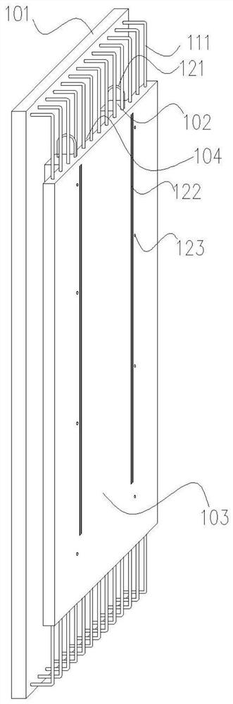 Side wall of a double-sided laminated pipe gallery with concealed columns and its manufacturing method