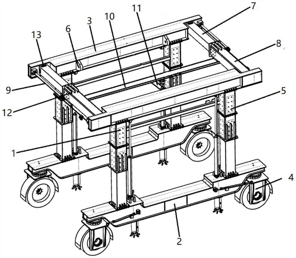 Transverse telescopic mechanism of highway-sea-railway combined transportation loading and unloading device